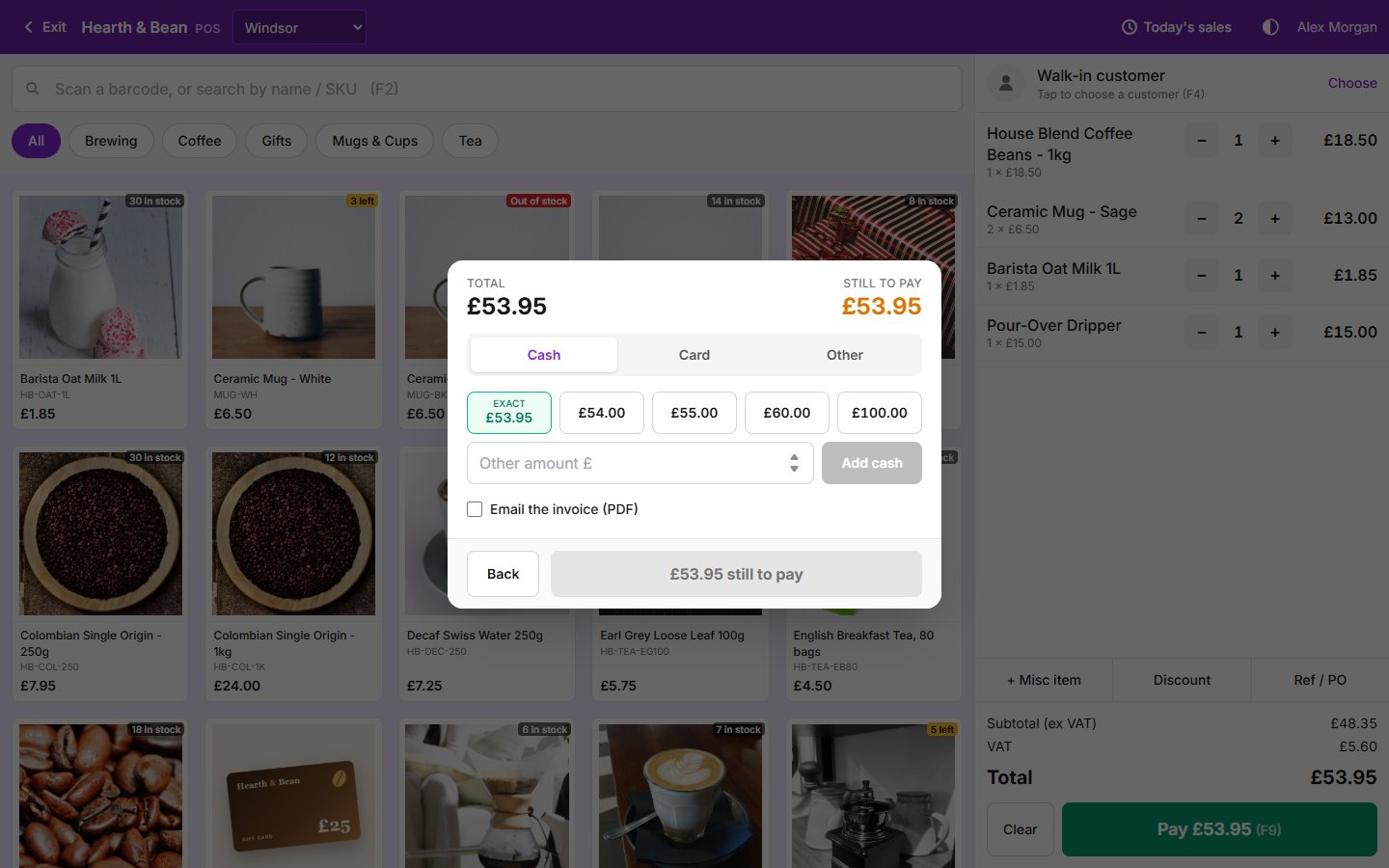 Maxsello Fast checkout screen