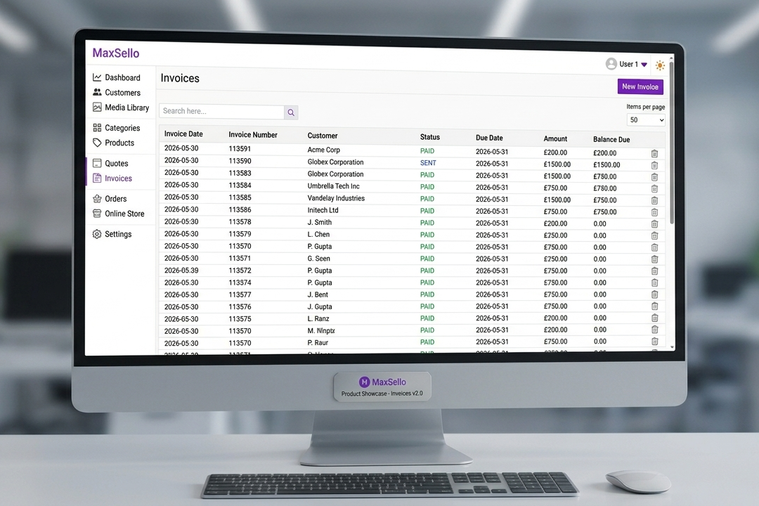 Maxsello Invoicing